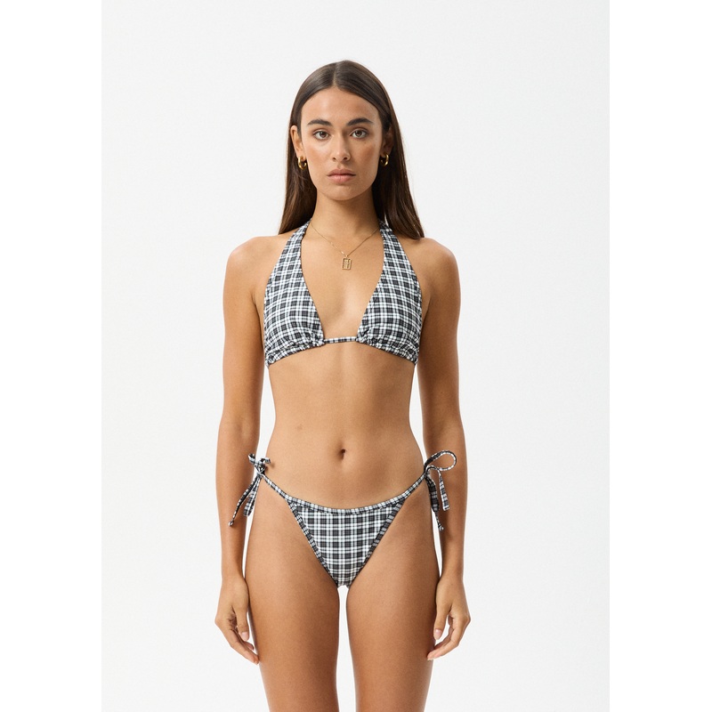 AFENDS Womens Asher – Check Bikini Bottom – Black Check