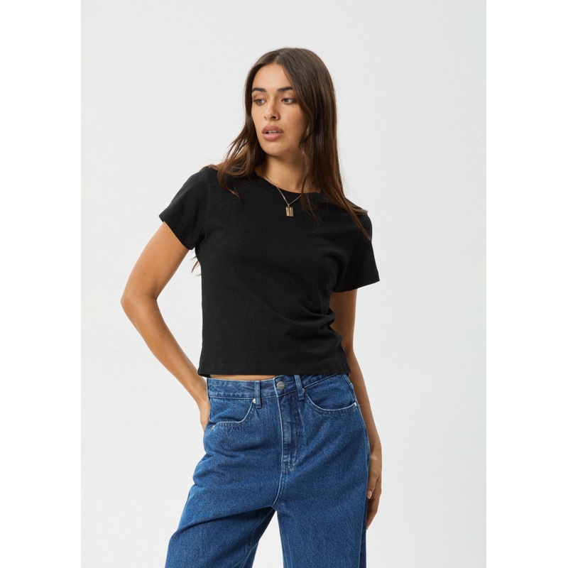AFENDS Womens Carmen – Baby Tee – Black