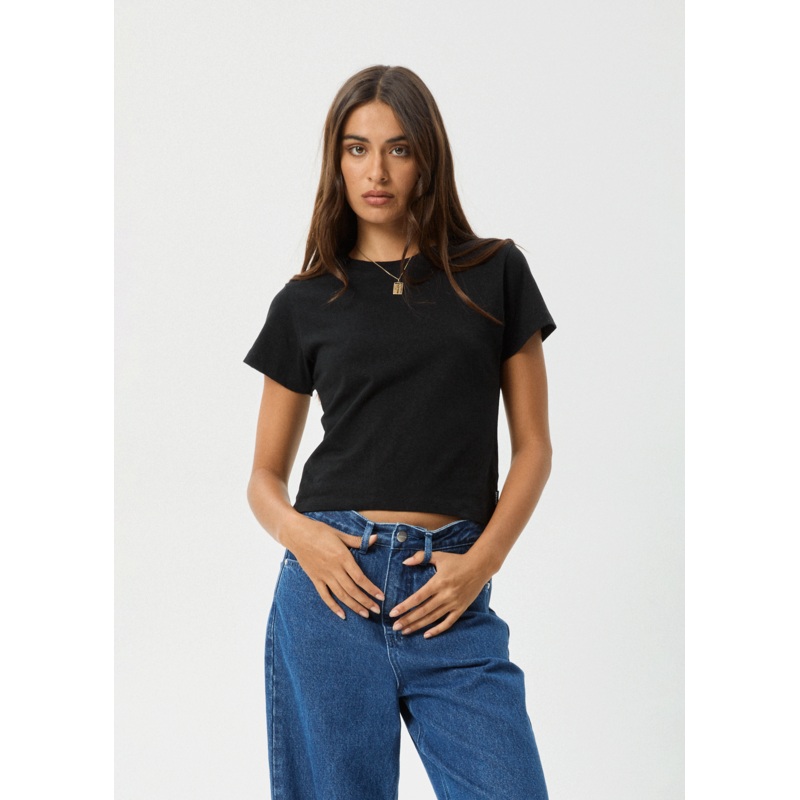 AFENDS Womens Carmen – Baby Tee – Black