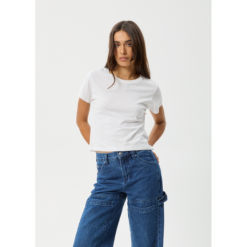 AFENDS Womens Carmen – Baby Tee – White