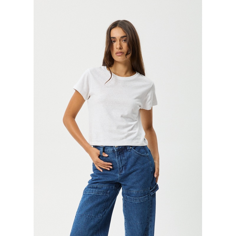 AFENDS Womens Carmen – Baby Tee – White