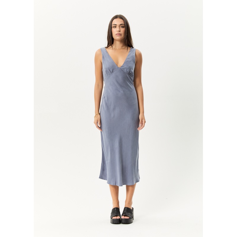 AFENDS Womens Gia – Cupro Maxi Dress – Marlin