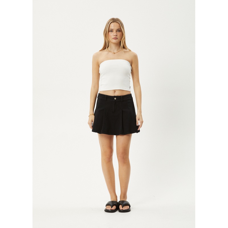 AFENDS Womens Mika – Pleat Mini Skirt – Black
