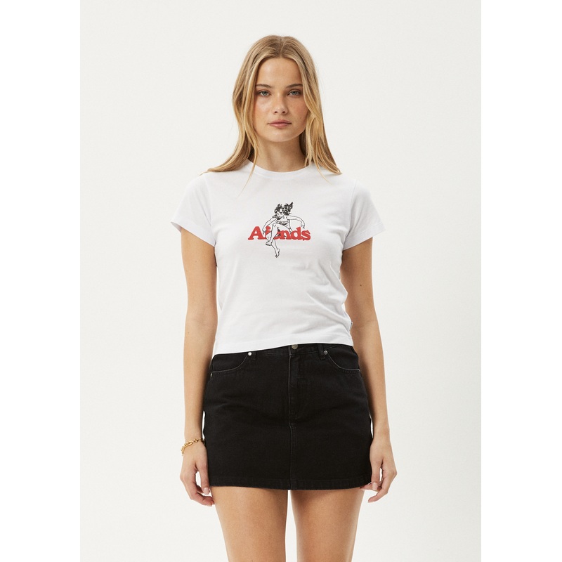 AFENDS Womens No Fury – Baby Tee – White