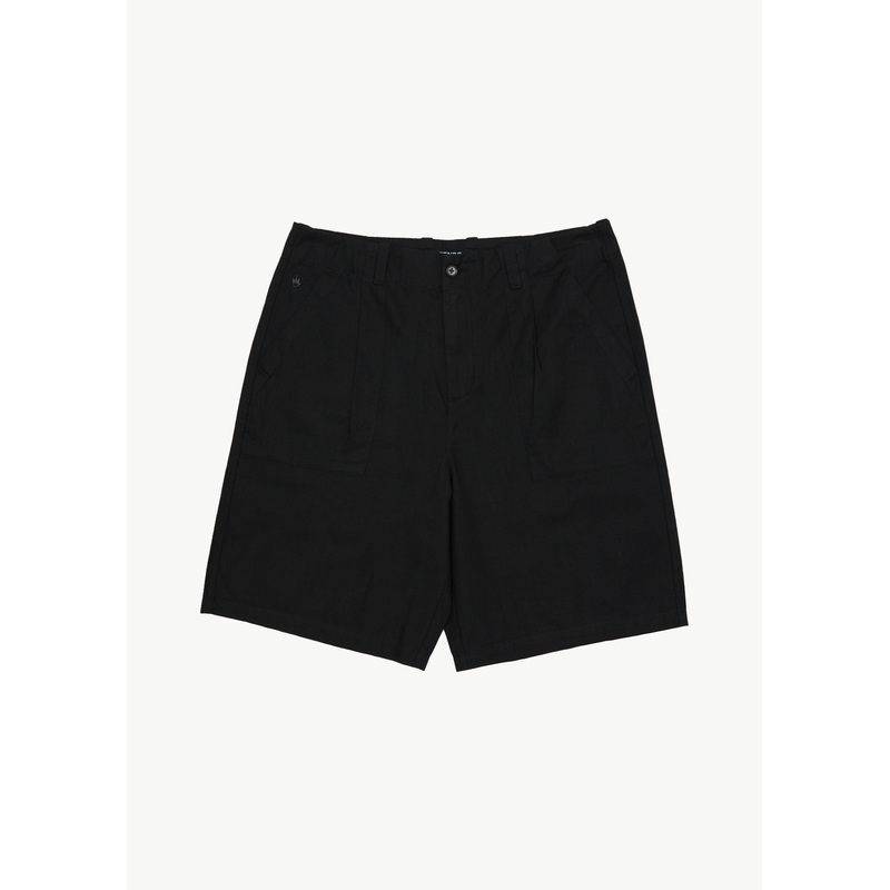 AFENDS Mens Glider – Pleated Short 22 – Black