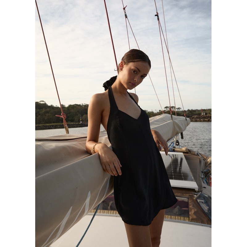 AFENDS Womens Amaya – Halter Playsuit – Black