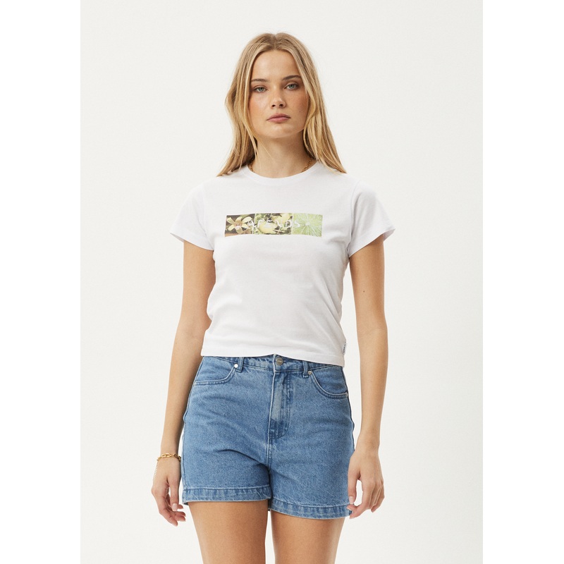 AFENDS Womens Citrus – Baby Tee – White