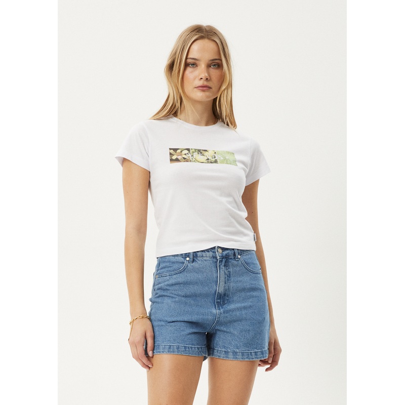 AFENDS Womens Citrus – Baby Tee – White