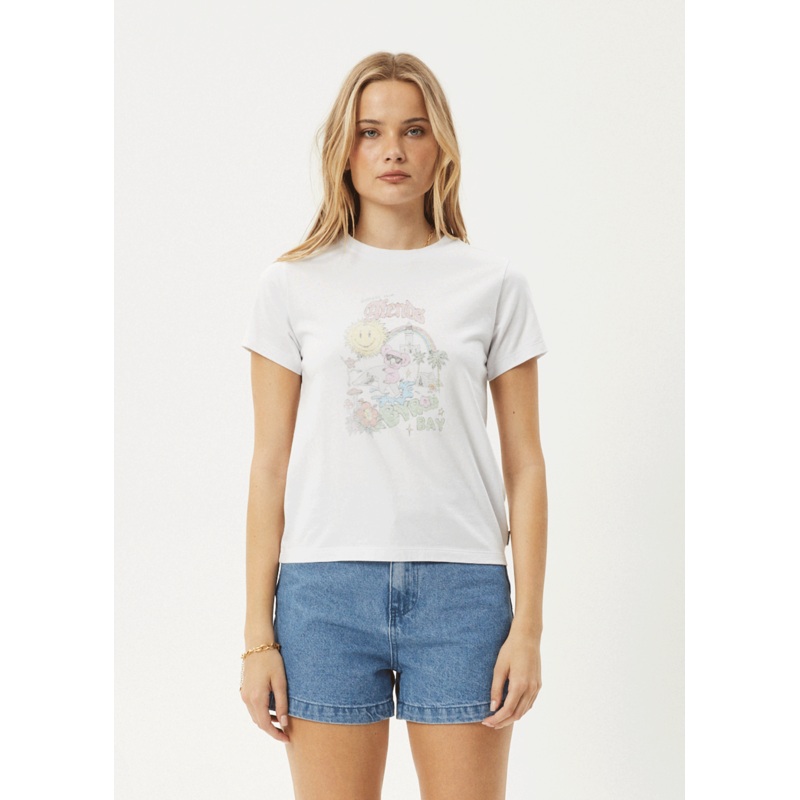 AFENDS Womens Greetings – Regular Tee – White