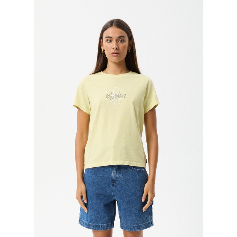 AFENDS Womens Heidi – Regular Tee – Lemongrass