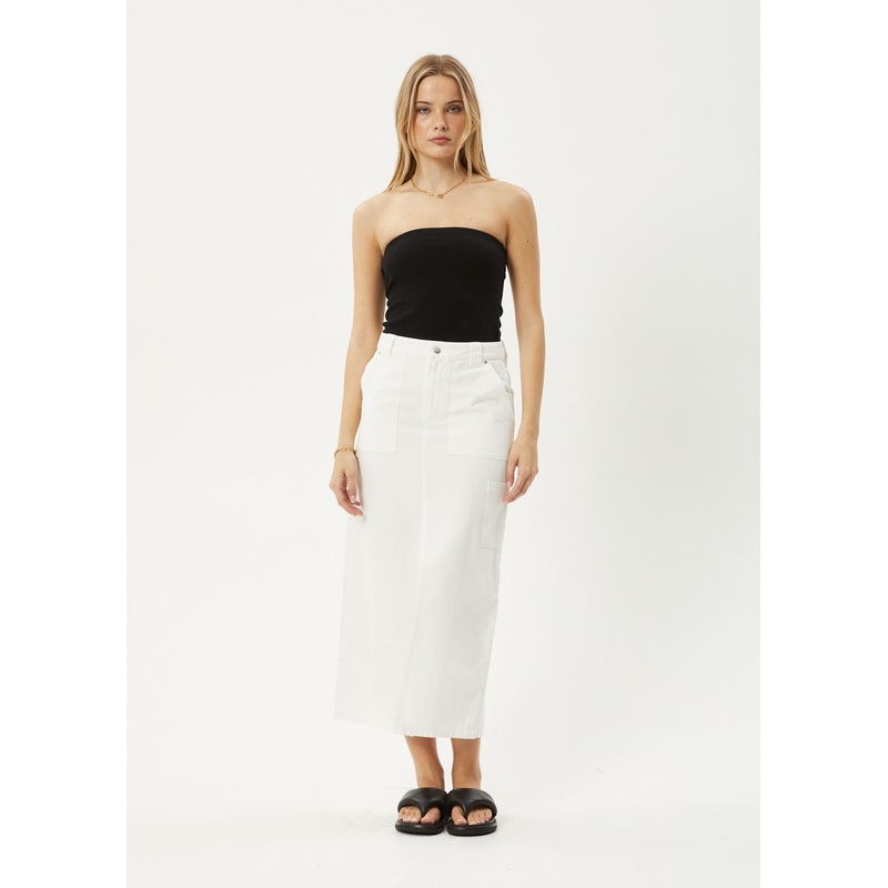AFENDS Womens Lexi – Maxi Skirt – Off White