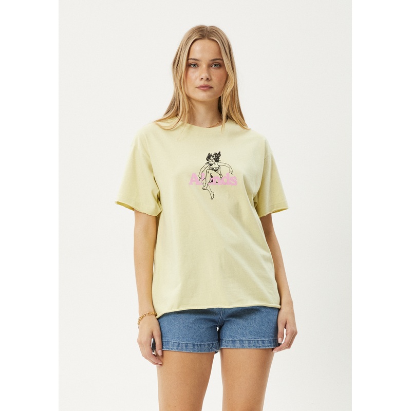 AFENDS Womens No Fury – Oversized Tee – Lemongrass
