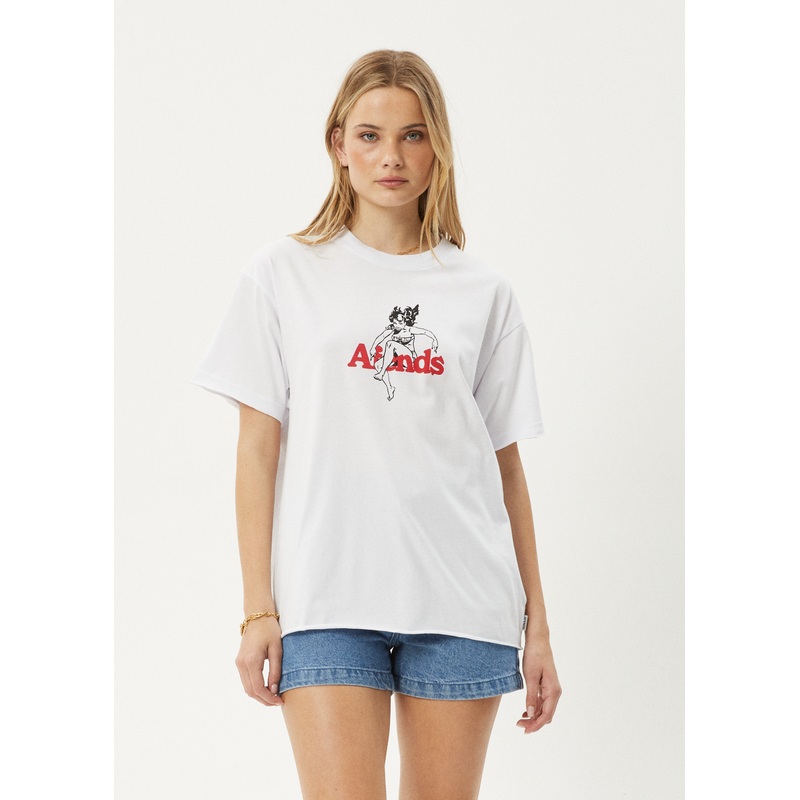 AFENDS Womens No Fury – Oversized Tee – White
