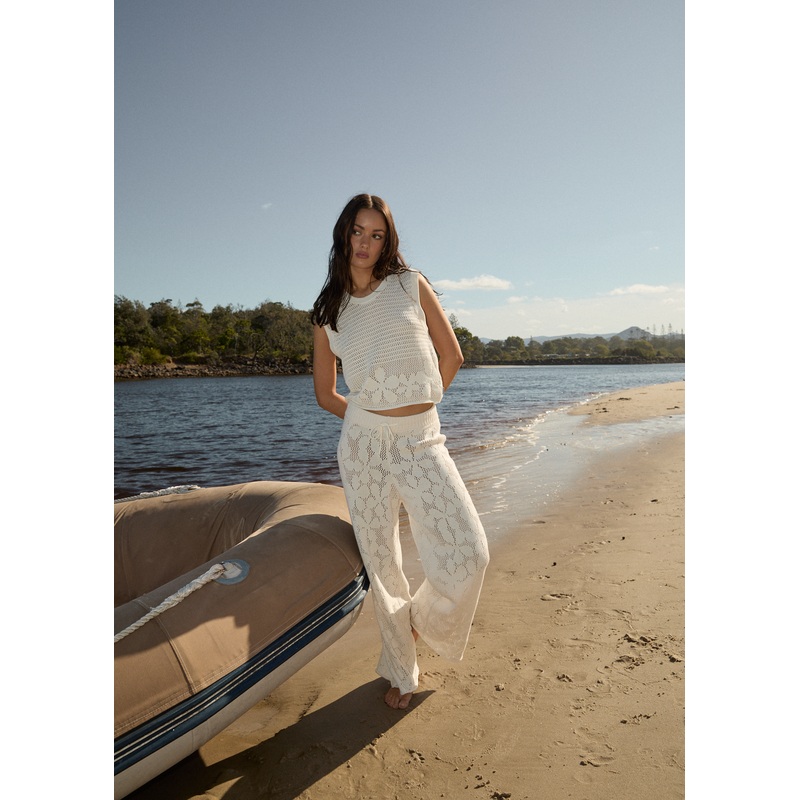 AFENDS Womens Saint – Knit Pant – White