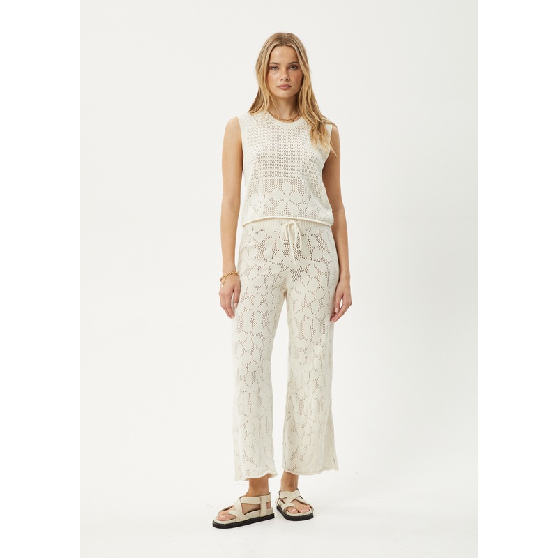 AFENDS Womens Saint – Knit Pant – White
