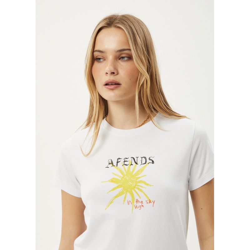 AFENDS Womens Sky High – Regular Tee – White
