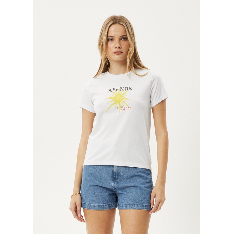 AFENDS Womens Sky High – Regular Tee – White