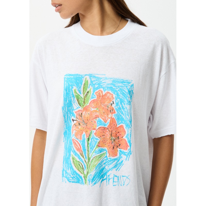 AFENDS Womens Still Life – Oversized Tee – White