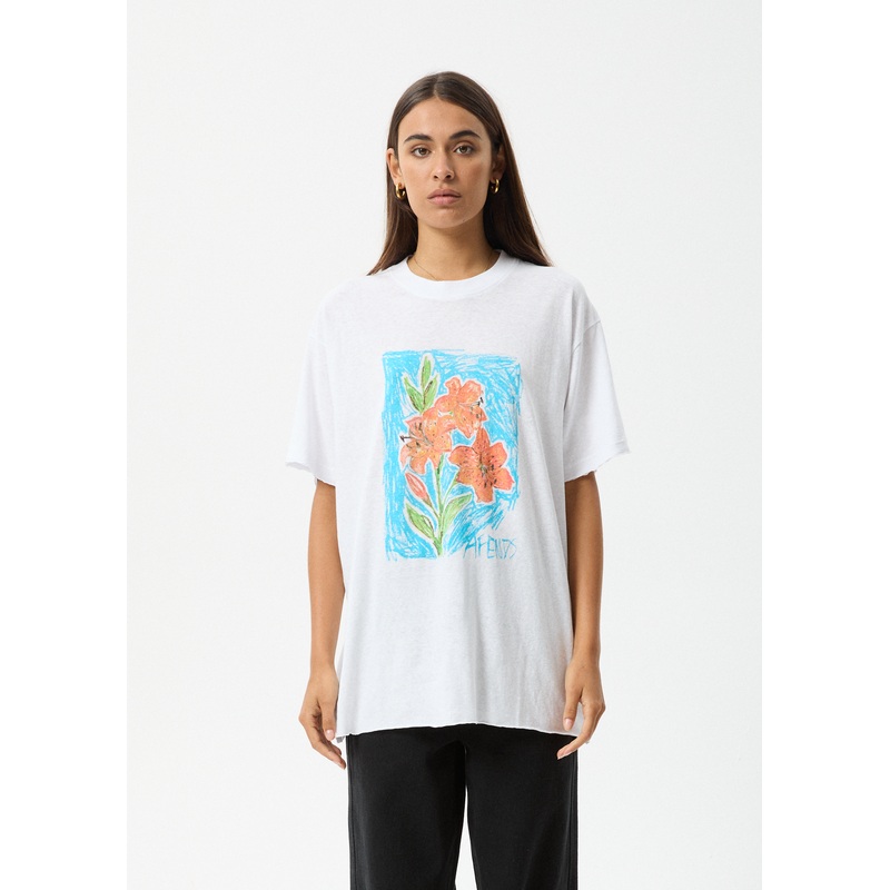 AFENDS Womens Still Life – Oversized Tee – White