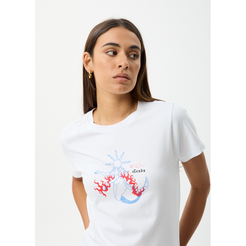AFENDS Womens Sun Siren – Regular Tee – White