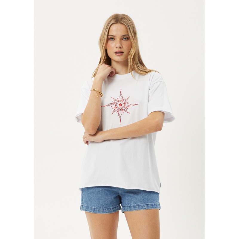 AFENDS Womens Sunny – Oversized Tee – White