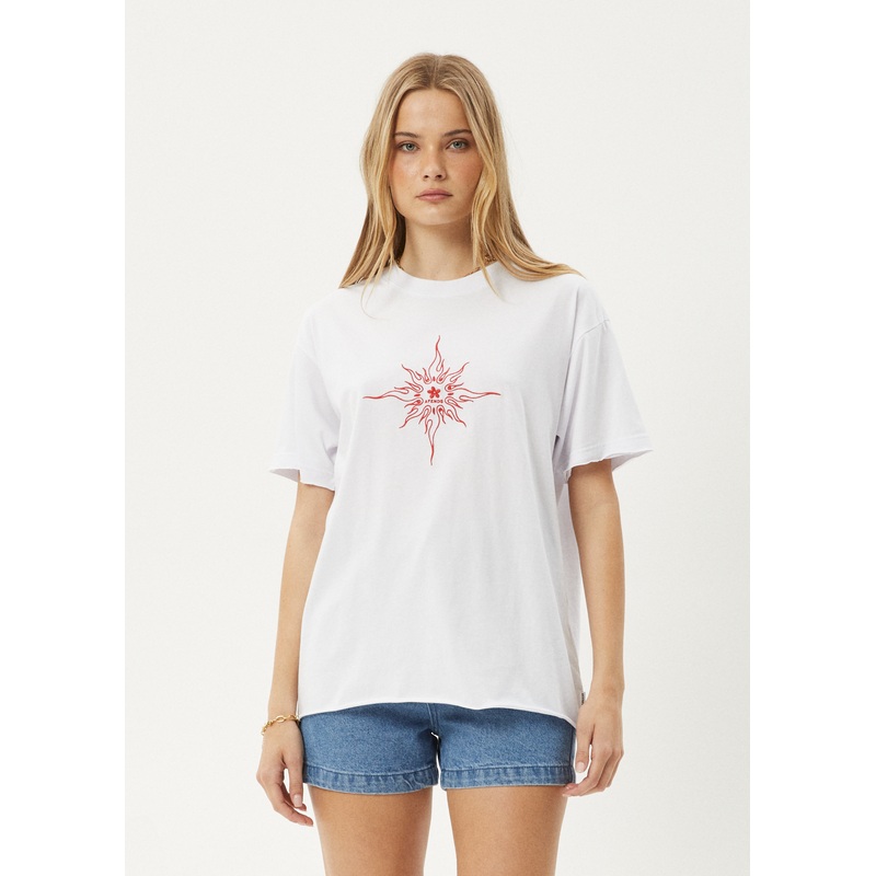 AFENDS Womens Sunny – Oversized Tee – White