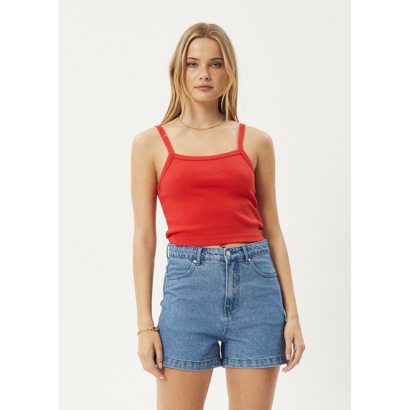 AFENDS Womens Taylor – Rib Singlet – Tomato