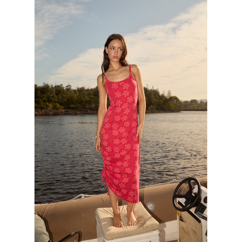 AFENDS Womens Valerie – Maxi Dress – Tomato