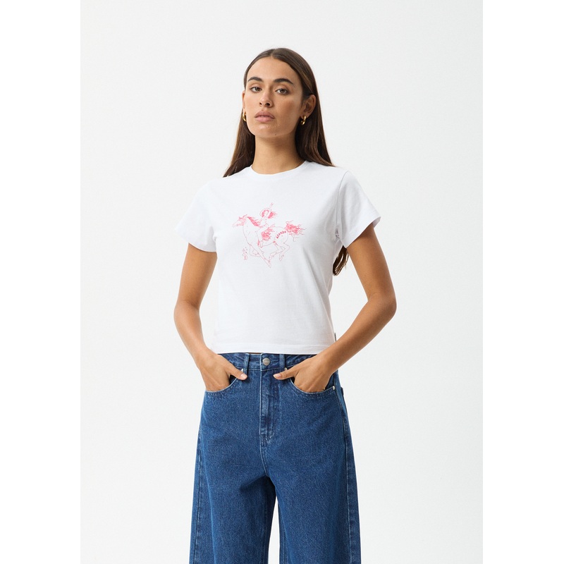 AFENDS Womens Warrior – Baby Tee – White