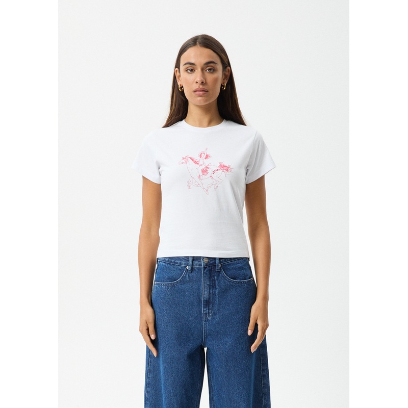 AFENDS Womens Warrior – Baby Tee – White