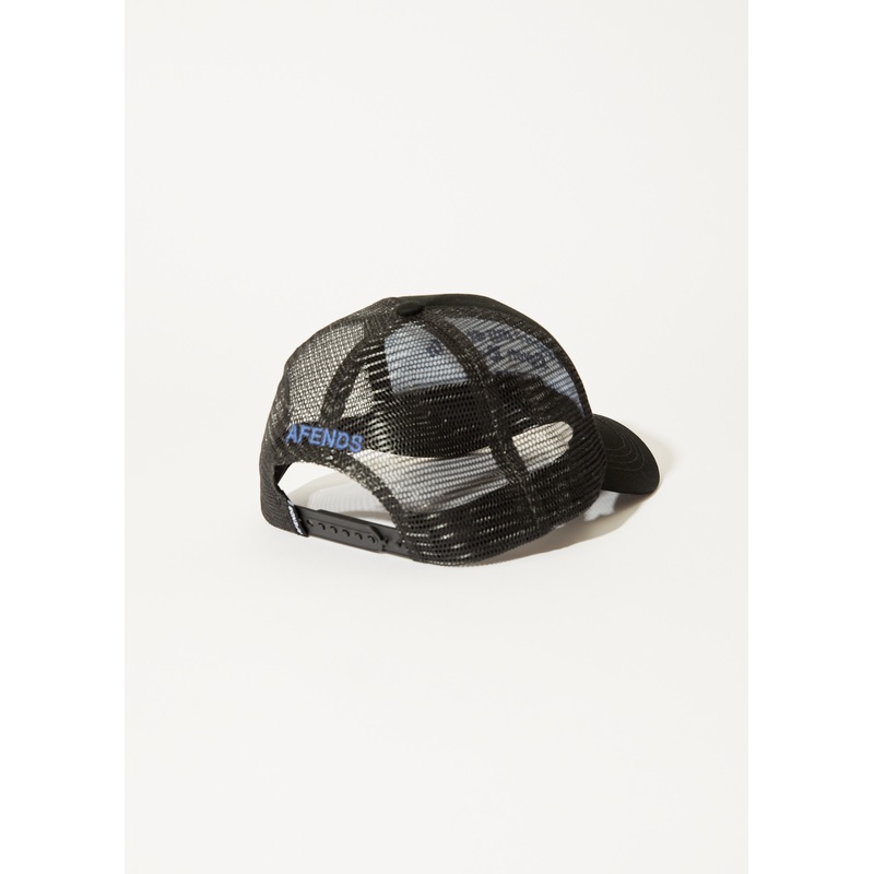 AFENDS Mens Byron Trip – Trucker Cap – Black