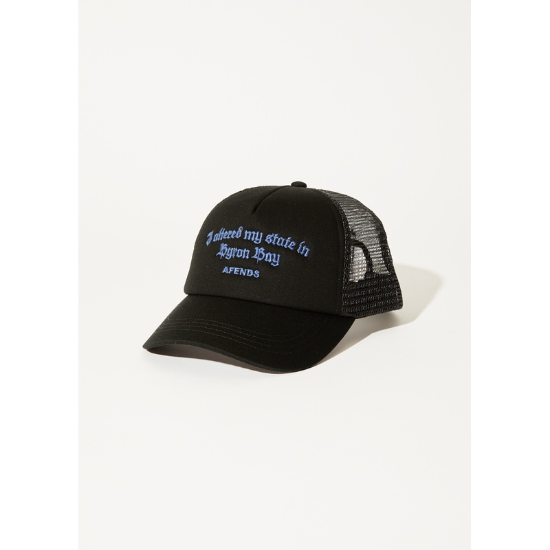 AFENDS Mens Byron Trip – Trucker Cap – Black