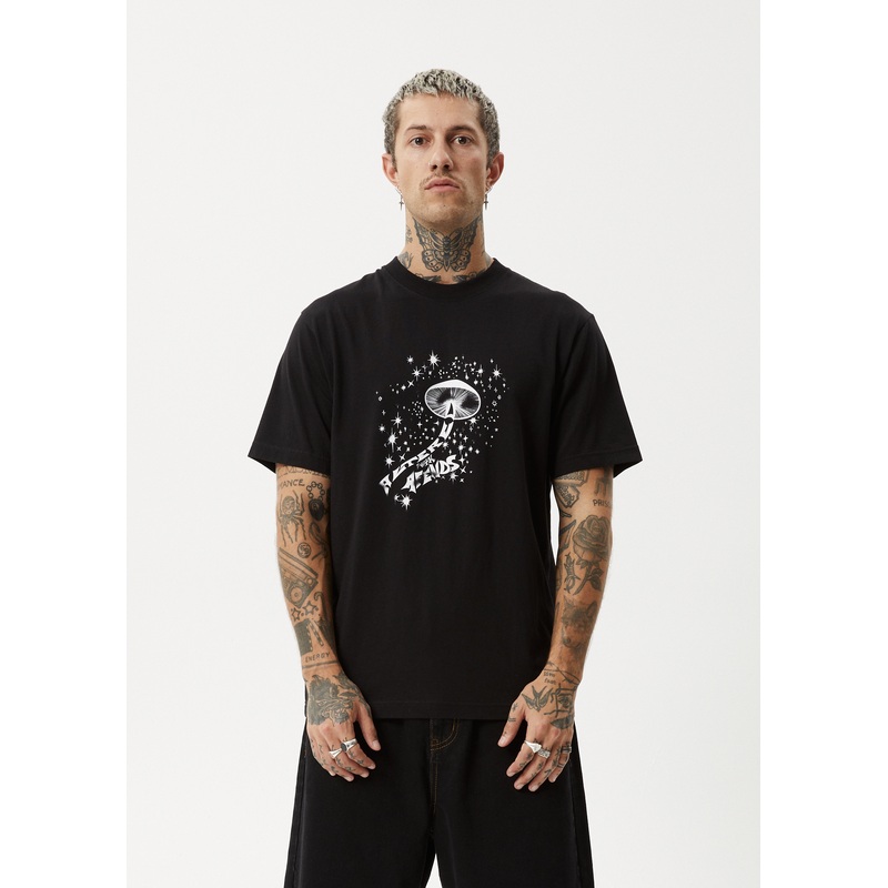 AFENDS Mens Carpet Ride – Retro Tee – Black