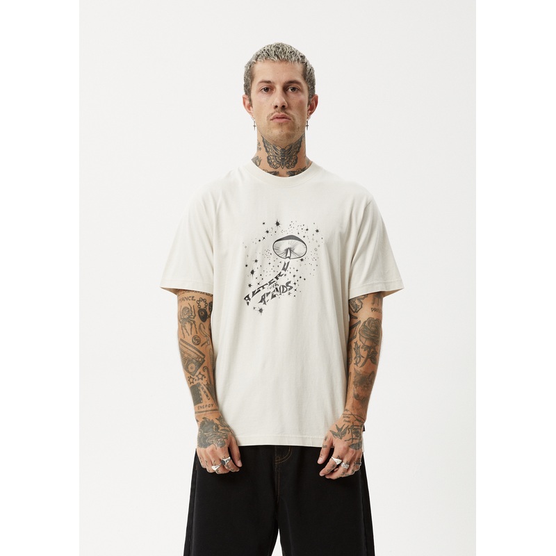 AFENDS Mens Carpet Ride – Retro Tee – Moonbeam