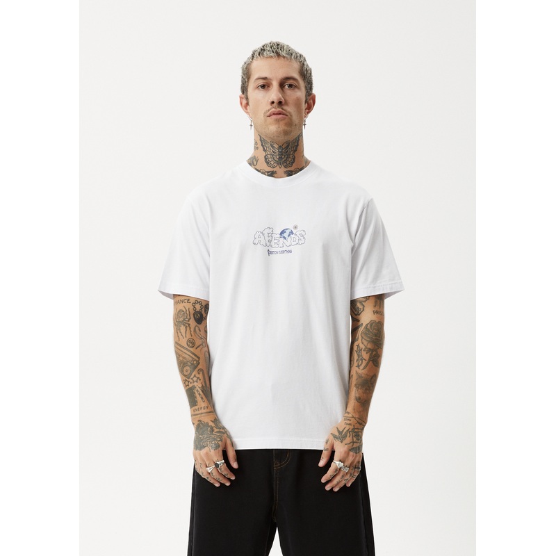 AFENDS Mens Chem Trails – Retro Tee – White