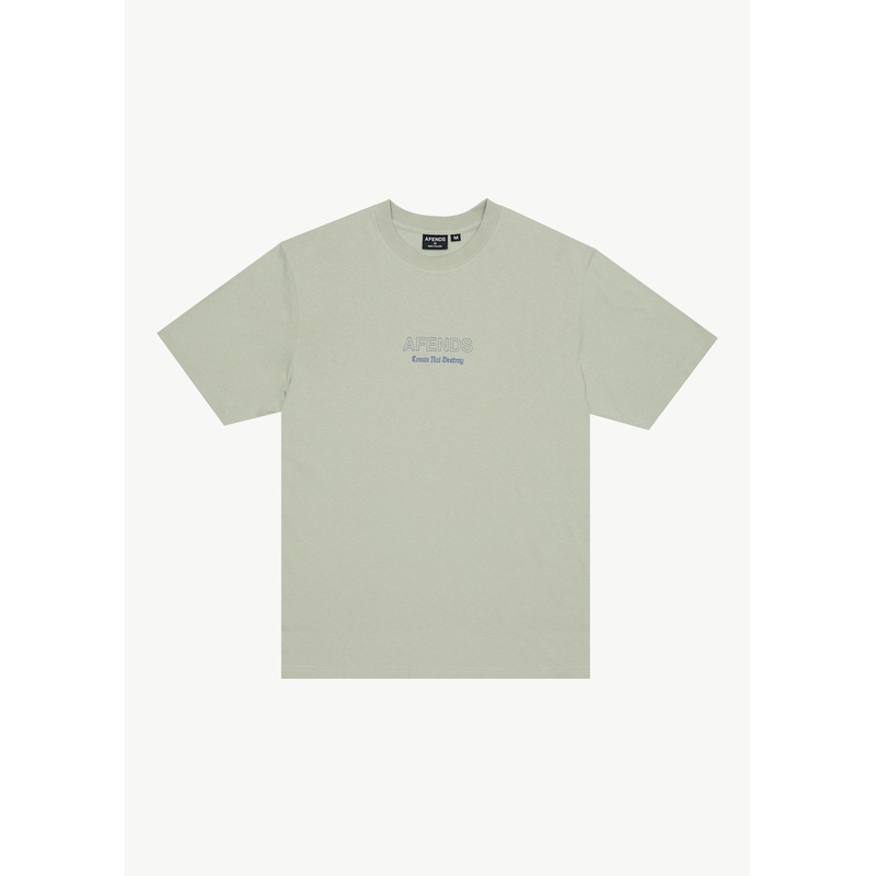 AFENDS Mens Creator – Retro Tee – Eucalyptus