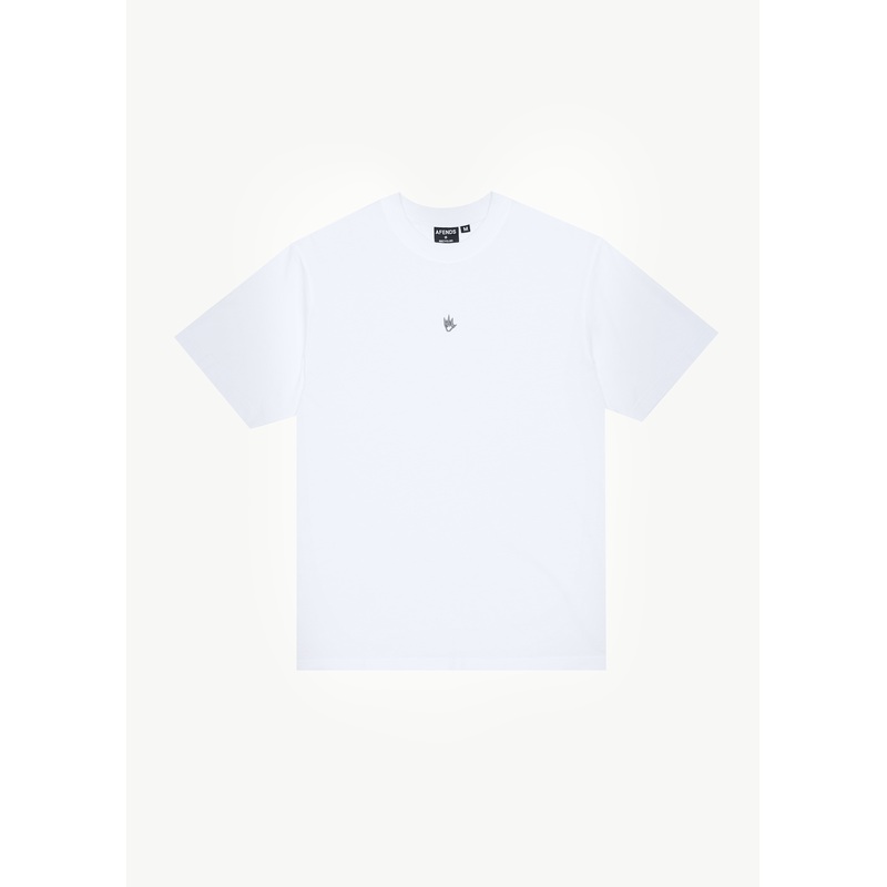 AFENDS Mens Flame – Retro Tee – White / Blue