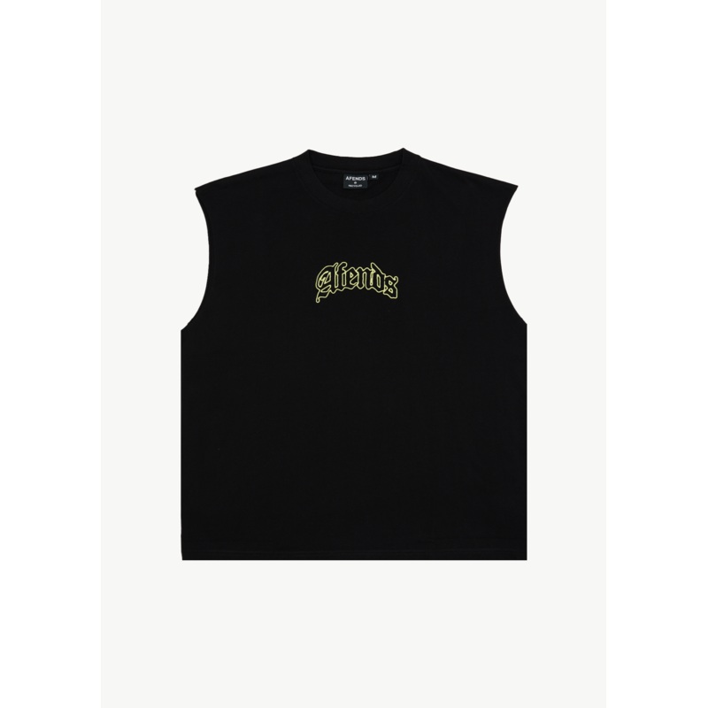 AFENDS Mens Home – Sleeveless Tee – Black