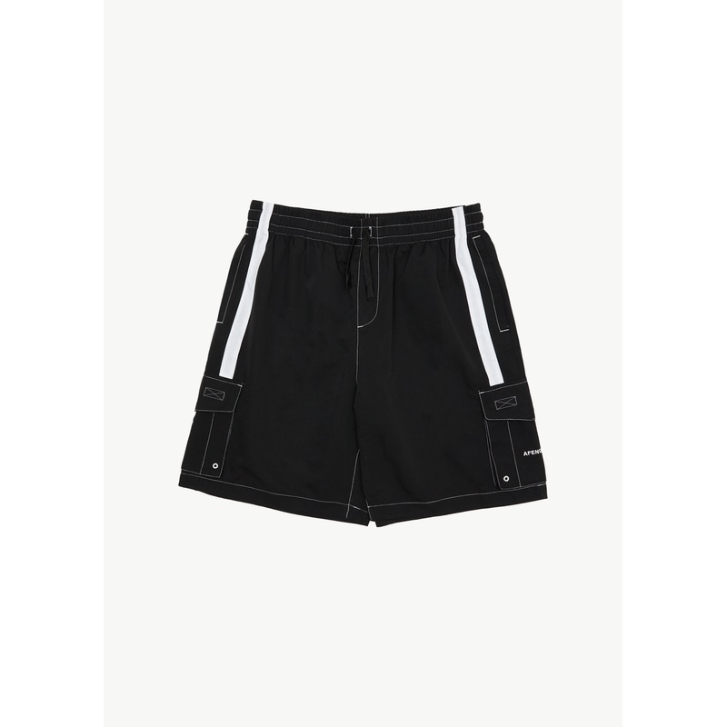 AFENDS Mens House Related – Cargo Swim Short 20 – Black