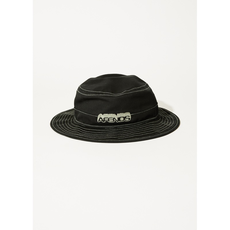 AFENDS Mens Repeater – Bucket Hat – Black