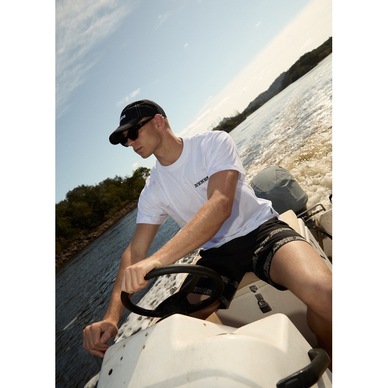 AFENDS Mens Tie Die – Boxy Tee – White