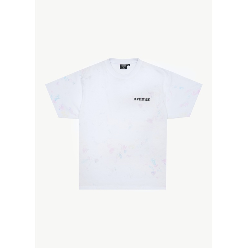 AFENDS Mens Tie Die – Boxy Tee – White