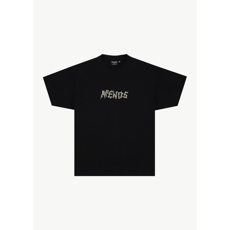 AFENDS Mens Daisy Chain – Boxy Tee – Black