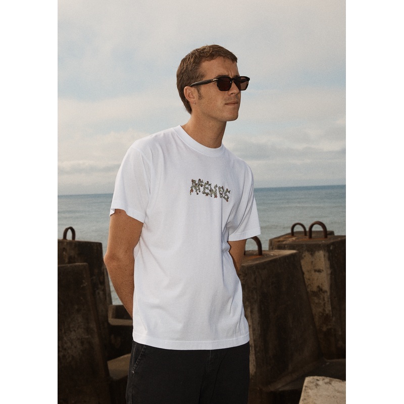 AFENDS Mens Daisy Chain – Boxy Tee – White