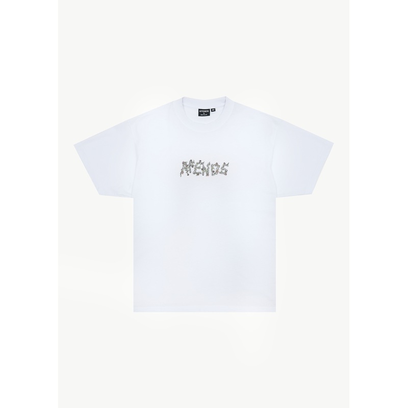 AFENDS Mens Daisy Chain – Boxy Tee – White