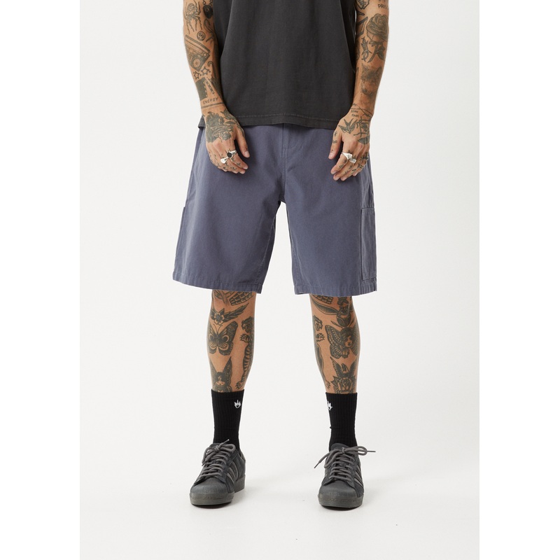 AFENDS Mens Harper – Canvas Workwear Short 20 – Marlin