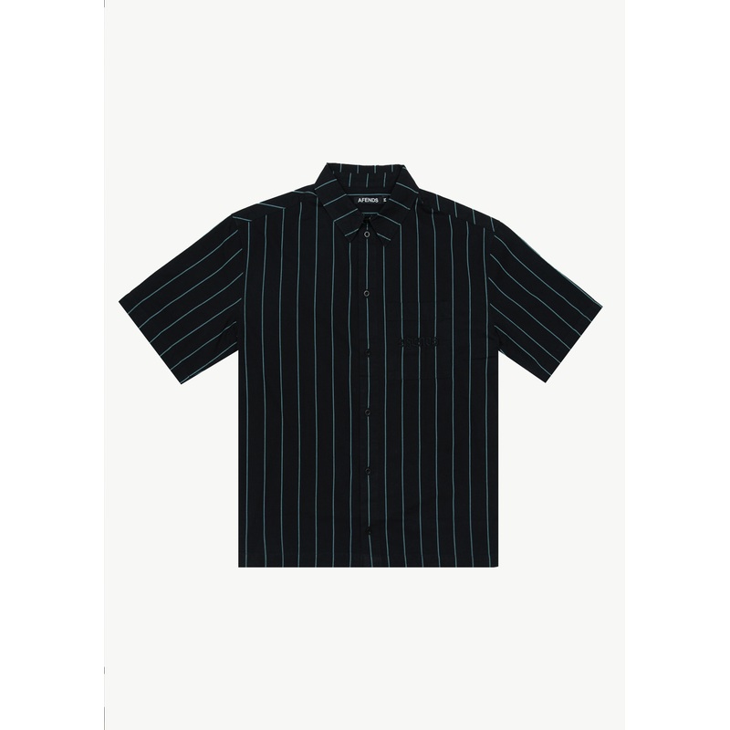 AFENDS Mens Pin Head – Short Sleeve Shirt – Black