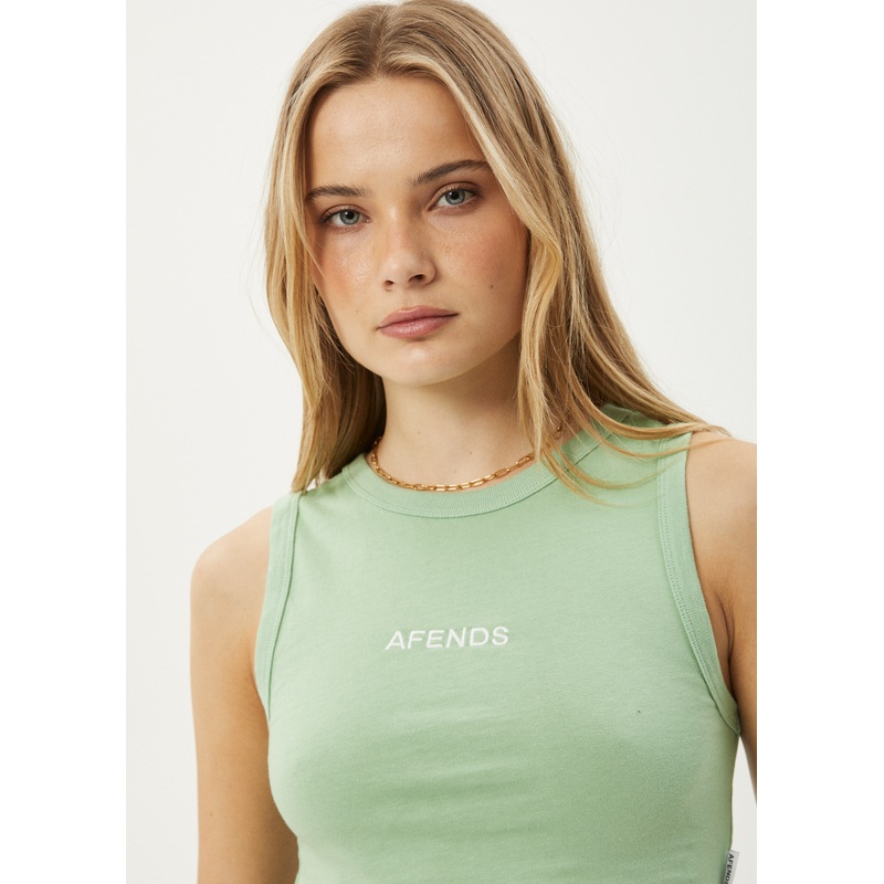 AFENDS Womens Orchid – Cropped Singlet – Pistachio