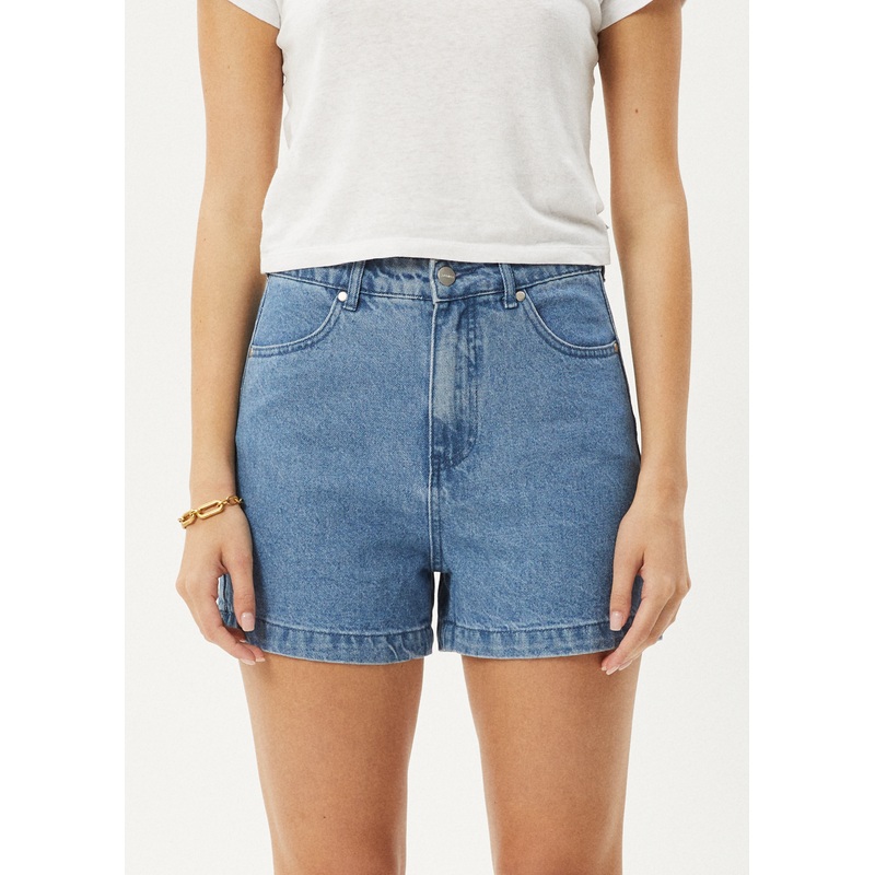 AFENDS Womens Seventy Threes – Denim Short – Stone Blue