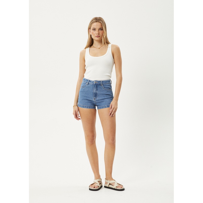 AFENDS Womens Studio – Denim Short – Worn Blue